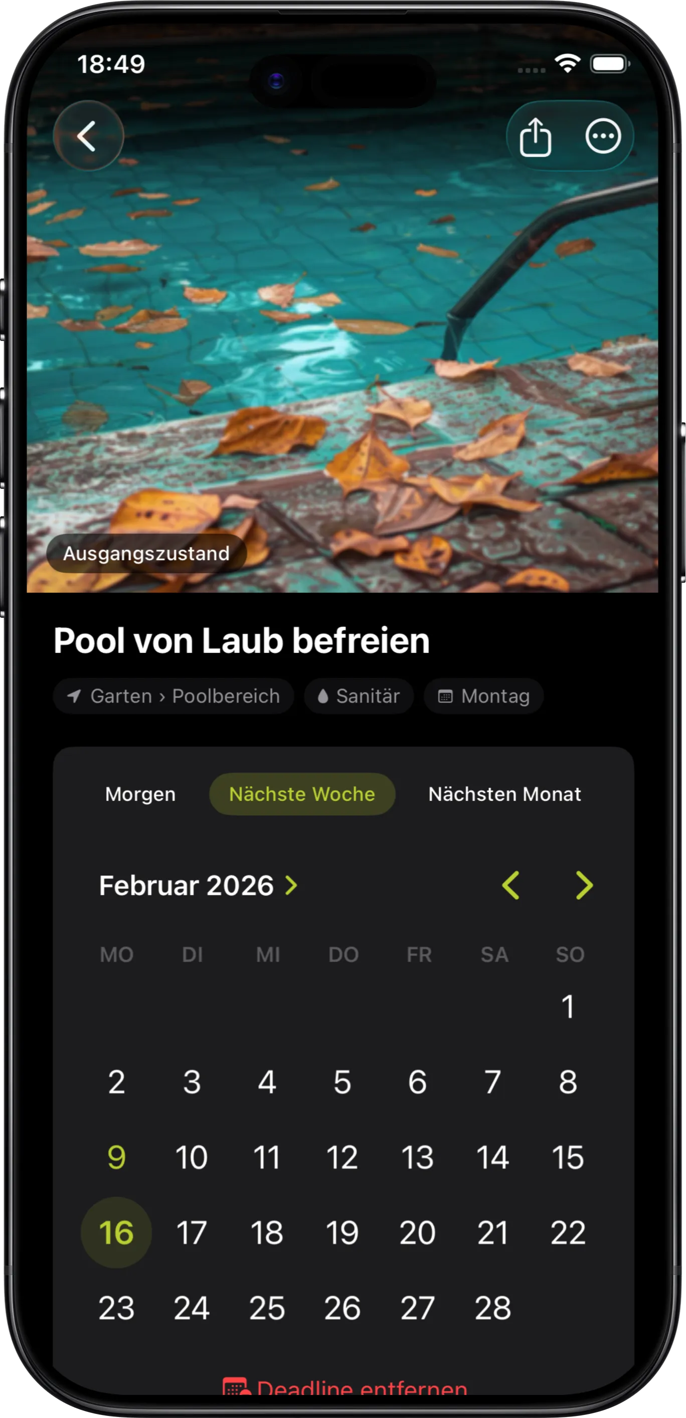 Set deadlines – directly in calendar.
