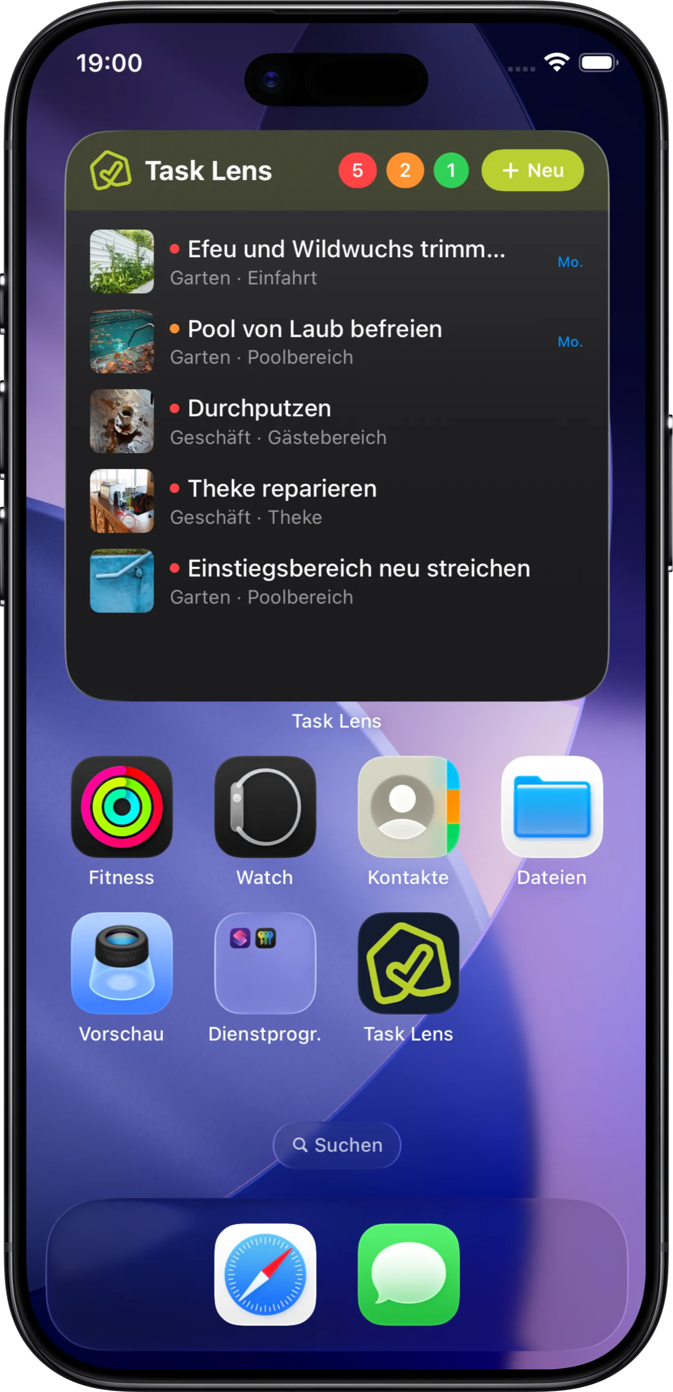 The widget shows what's pending.